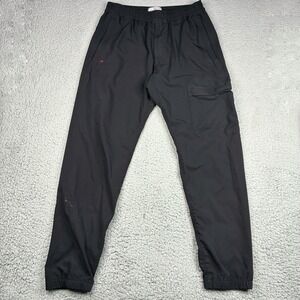 Stone Island Marina Pants Men's 31 Black Tapered Stretch Cargo Joggers Italy